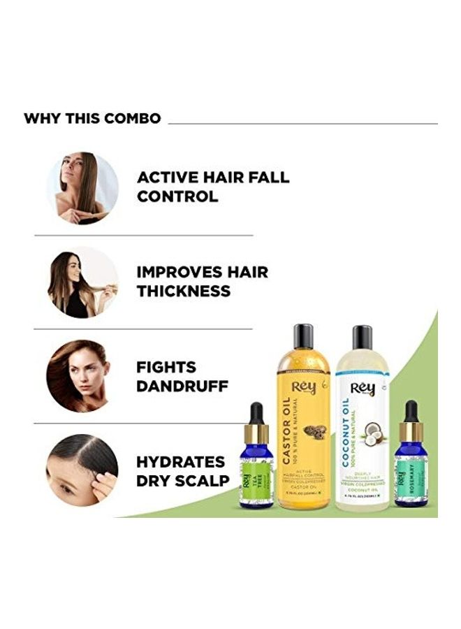 Pack of 4 Hair Oil Kit Multicolour 200ml