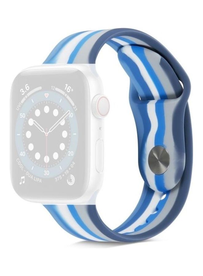 BGM Rainbow Silicone Watchband For Apple Watch Series 6/SE/5/4 44mm - 3/2/1 42mm Multicolour - Image 1