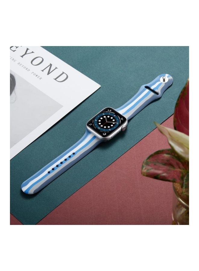 BGM Rainbow Silicone Watchband For Apple Watch Series 6/SE/5/4 44mm - 3/2/1 42mm Multicolour - Image 4