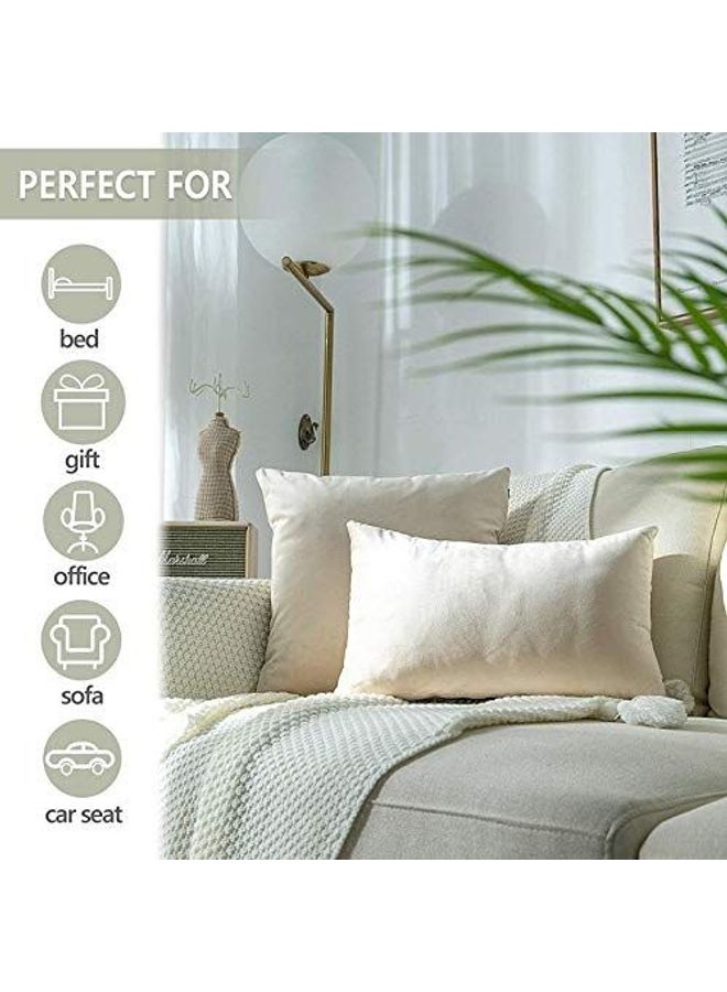 بينيفت طقم وسائد ديكور مخملية مكون من قطعتين بيج 40x40سم - Image 4