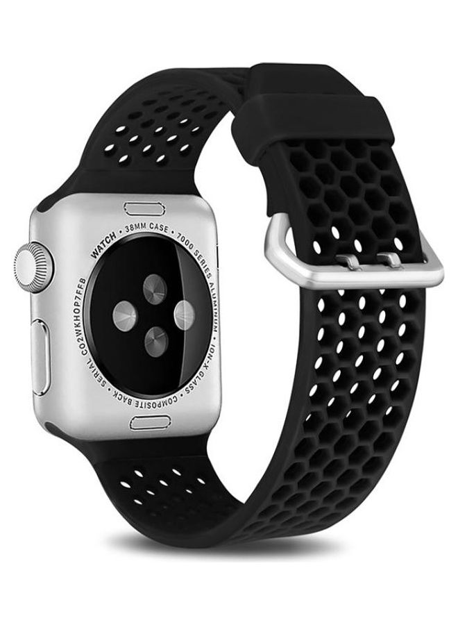 BGM Replacement Band for Apple Watch Series 1/2/3/4/5/6/SE 38/40mm Black - Image 1