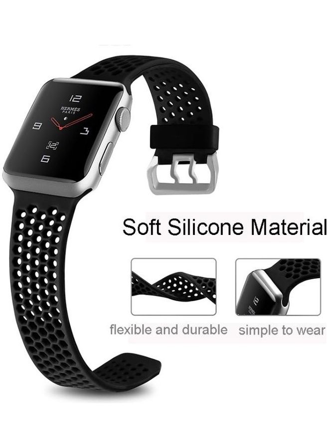 BGM Replacement Band for Apple Watch Series 1/2/3/4/5/6/SE 38/40mm Black - Image 5
