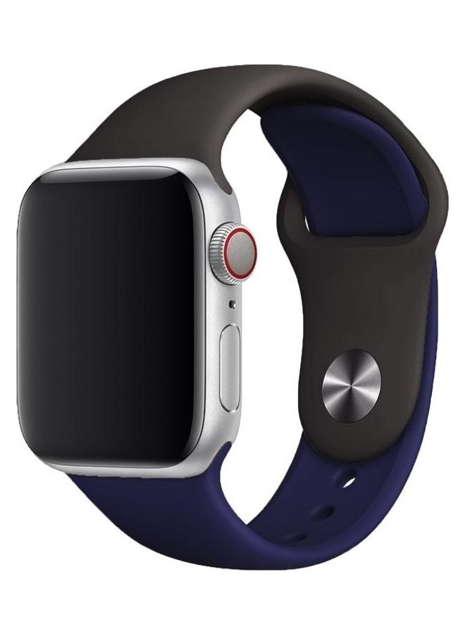 BGM Silicone Band For Apple Watch Series 3/2/1 42mm Dark Grey/Blue - Image 1