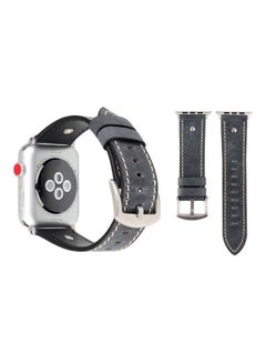 Genuine Leather Band For Apple Watch Series 3,2,1 42mm Grey