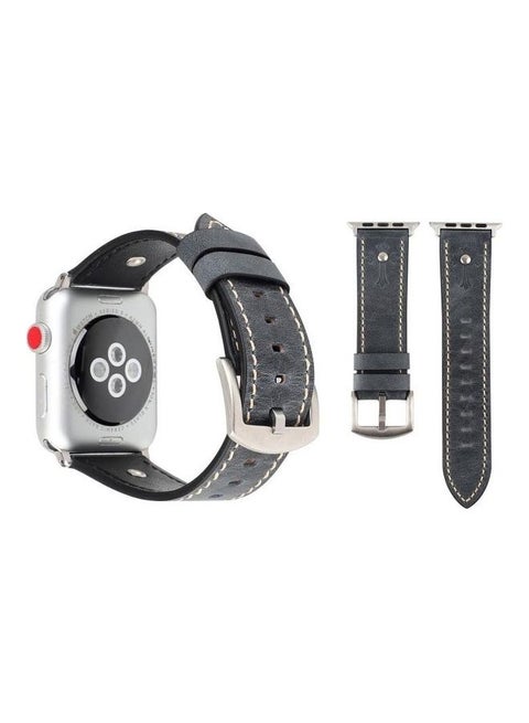 Genuine Leather Band For Apple Watch Series 3,2,1 42mm Grey