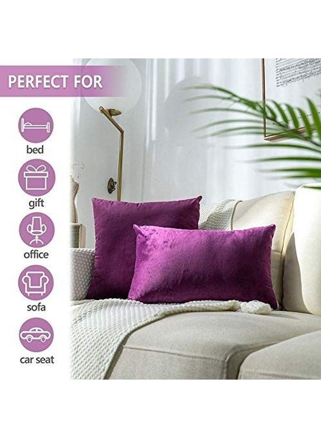 benefit 6-Piece Velvet Decorative Cushion Purple 40 x 40cm - Image 3