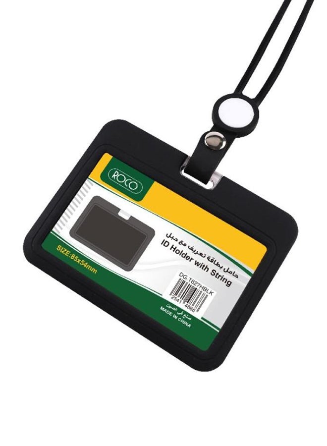 ROCO Lanyard ID Holder With Silicone String Black - Image 1