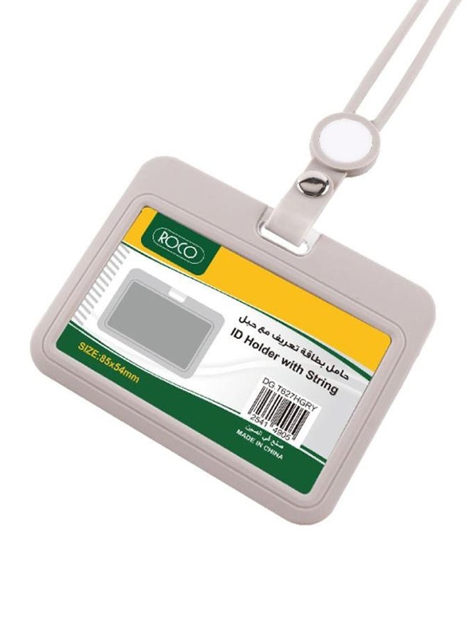 ROCO Lanyard ID Holder With Silicone String Grey - Image 1