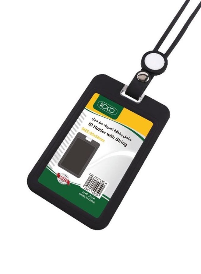 روكو حامل بطاقة الهوية بحبل قصير مع حبل من السيليكون أسود - Image 1
