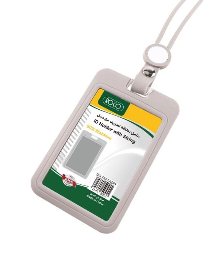 ROCO Lanyard ID Holder With Silicone String Grey - Image 1