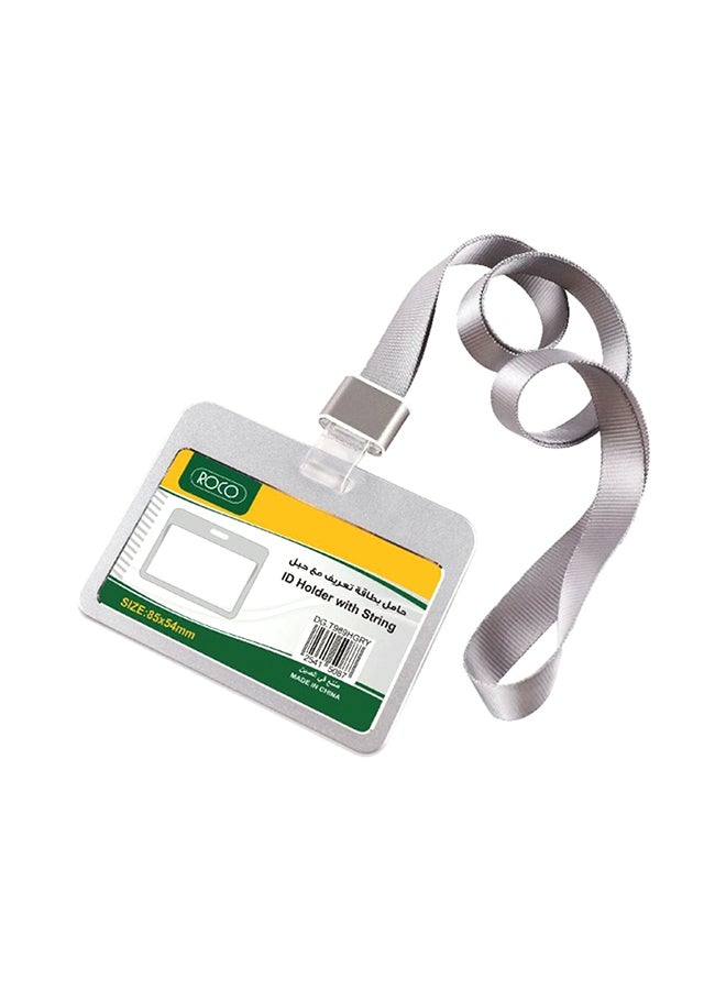 روكو حامل بطاقة الهوية بشريط قصير فضي - Image 1