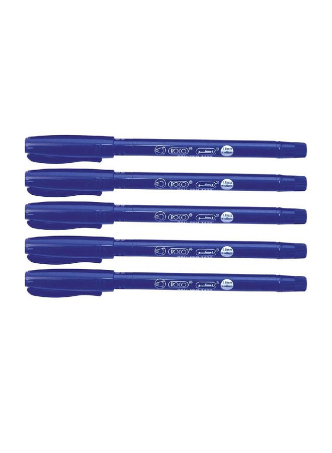 ROCO 5-Piece Dry Ink Ballpoint Pen Blue - Image 2