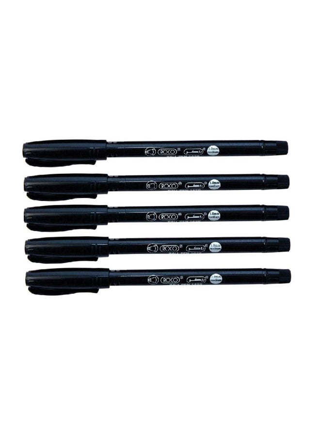 روكو قلم حبر جاف كروي الرأس من 5 قطع أسود - Image 2