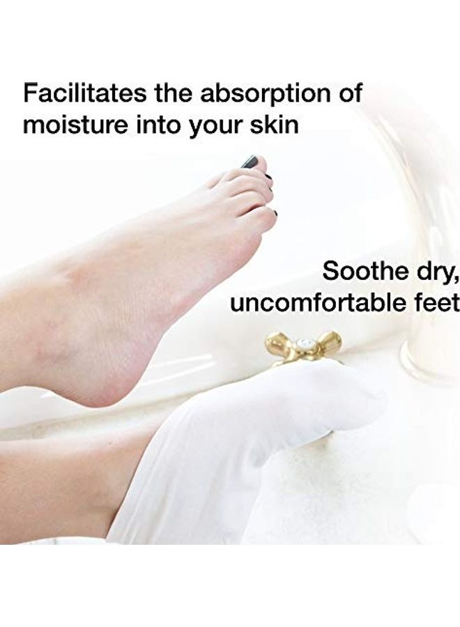 Eurow 2-Pair Cotton Spandex Cosmetic Moisturizing Therapy Socks White - Image 1