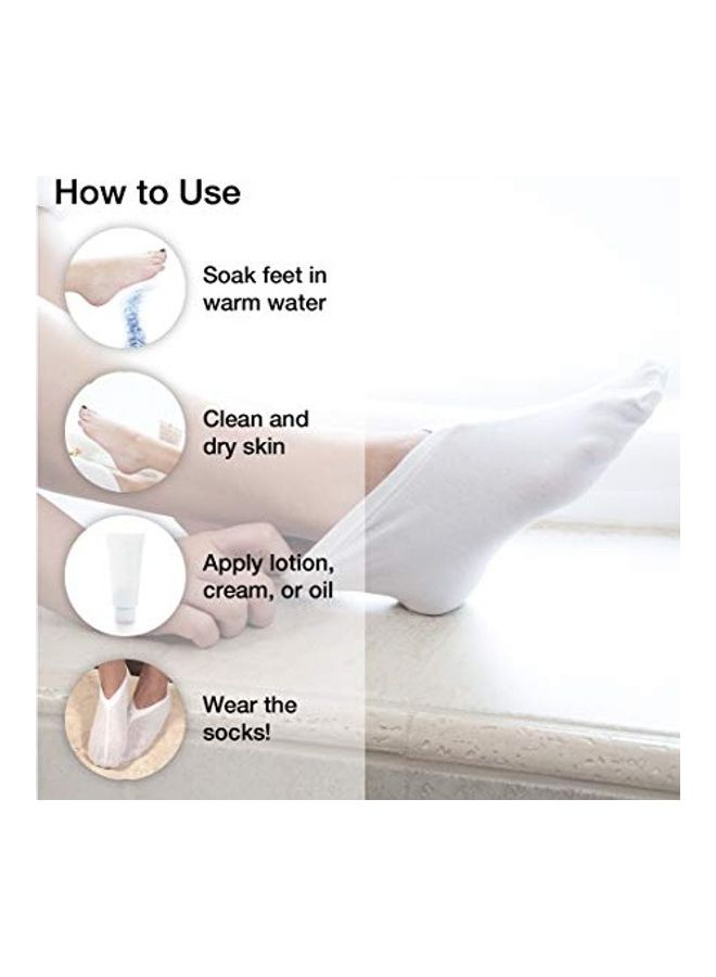 Eurow 2-Pair Cotton Spandex Cosmetic Moisturizing Therapy Socks White - Image 3
