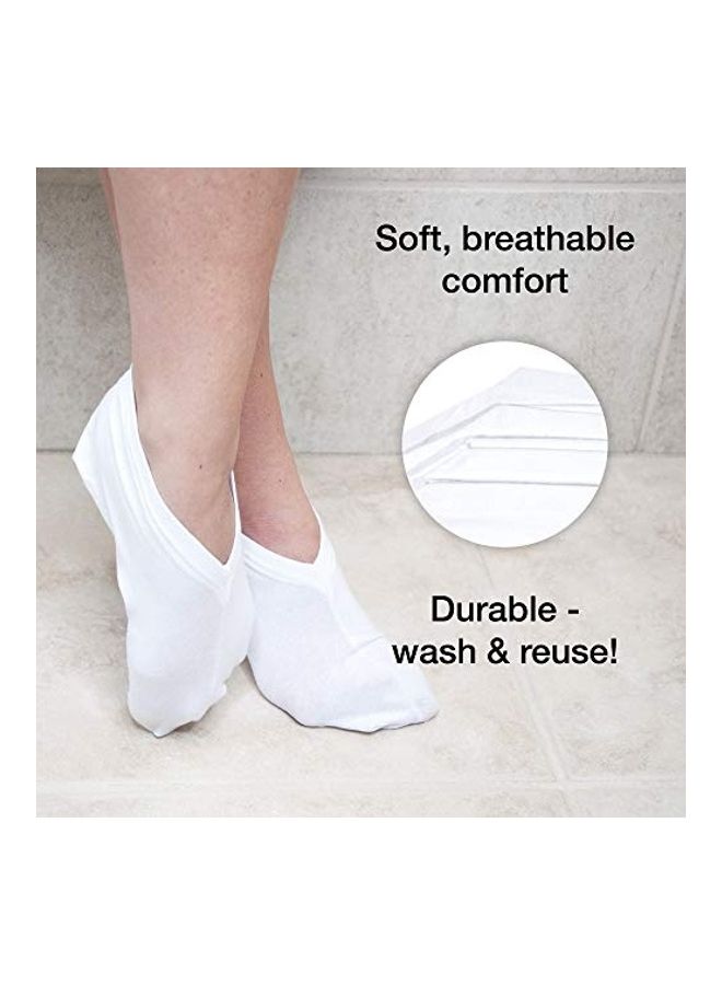 Eurow 2-Pair Cotton Spandex Cosmetic Moisturizing Therapy Socks White - Image 4
