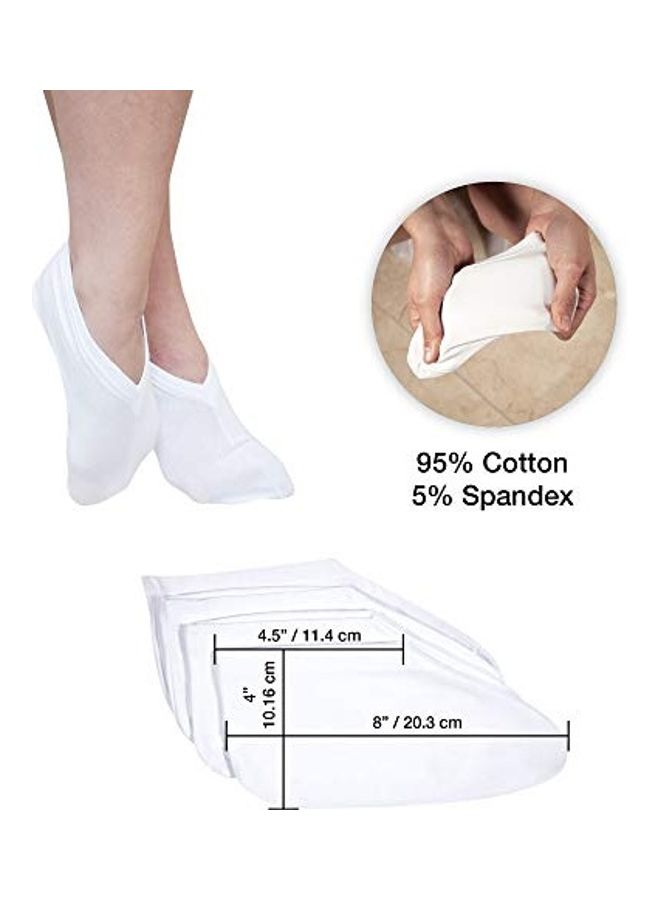 Eurow 2-Pair Cotton Spandex Cosmetic Moisturizing Therapy Socks White - Image 5