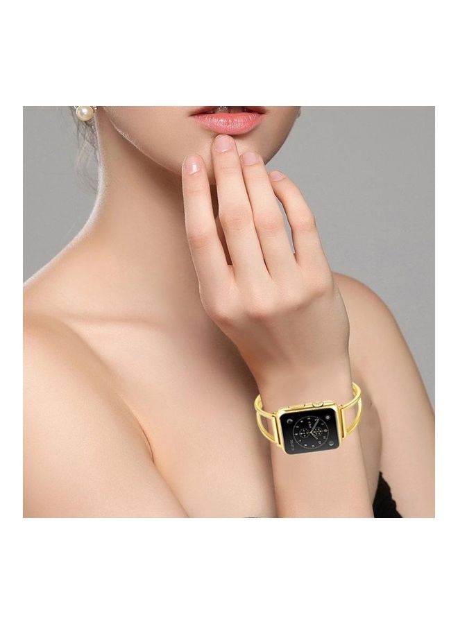 BGM Replacement Strap Watchband For Apple Watch Series 6/SE/5/4/3/2/1  42 - 44mm Gold - Image 4