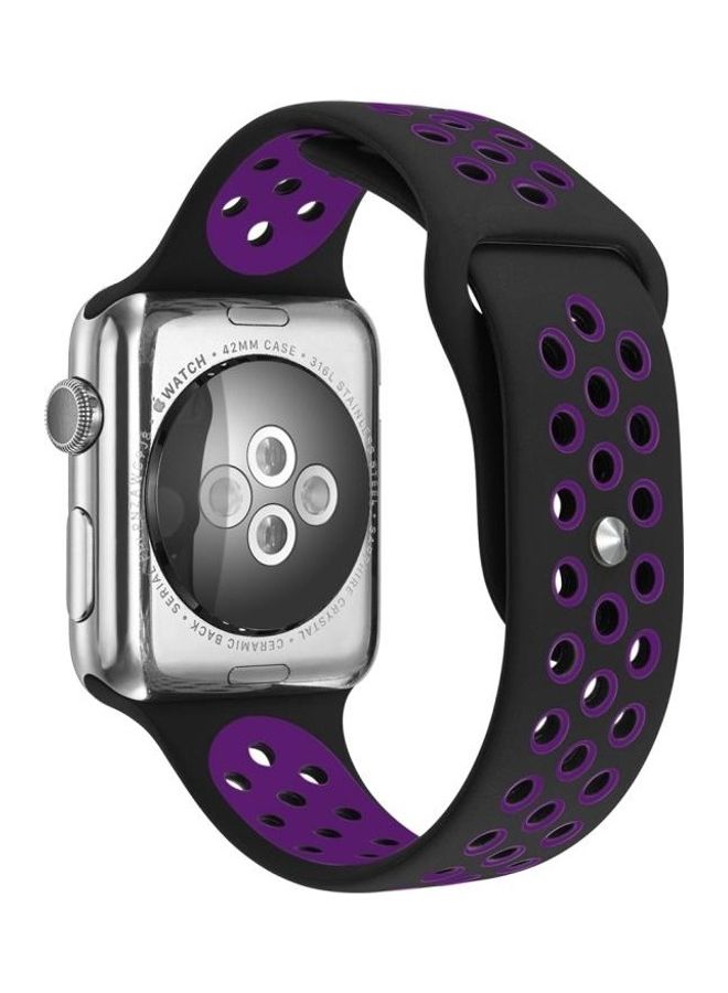 BGM Replacement Watchband for Apple Watch Series 1/2/3/4/5/6/SE 40mm/38mm Black/Purple - Image 1