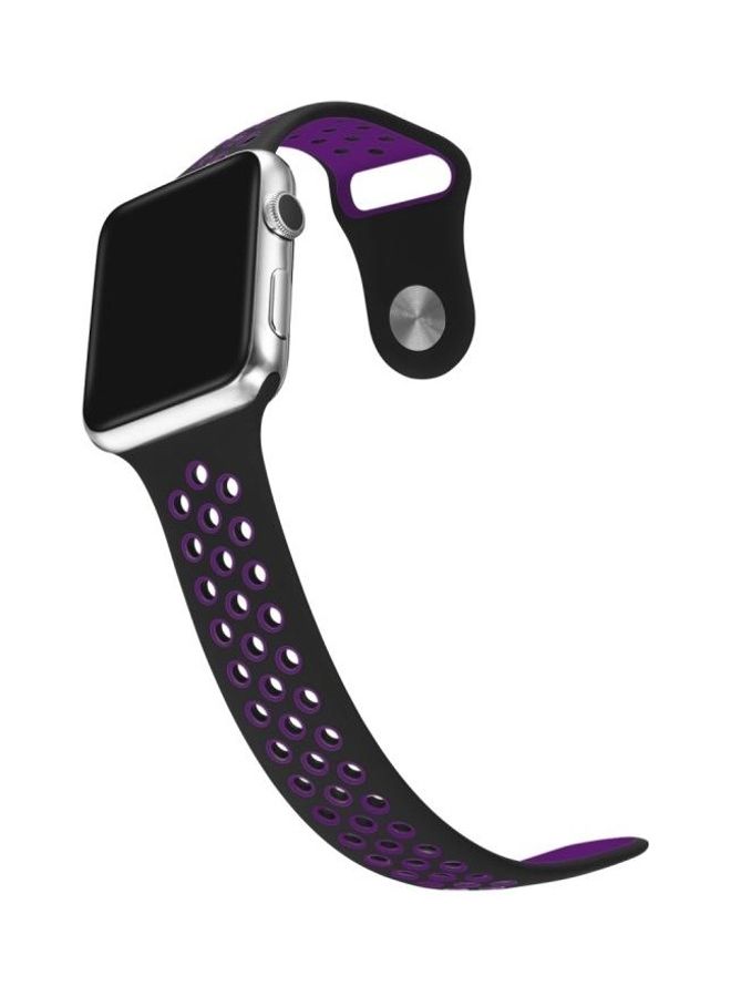 BGM Replacement Watchband for Apple Watch Series 1/2/3/4/5/6/SE 40mm/38mm Black/Purple - Image 2
