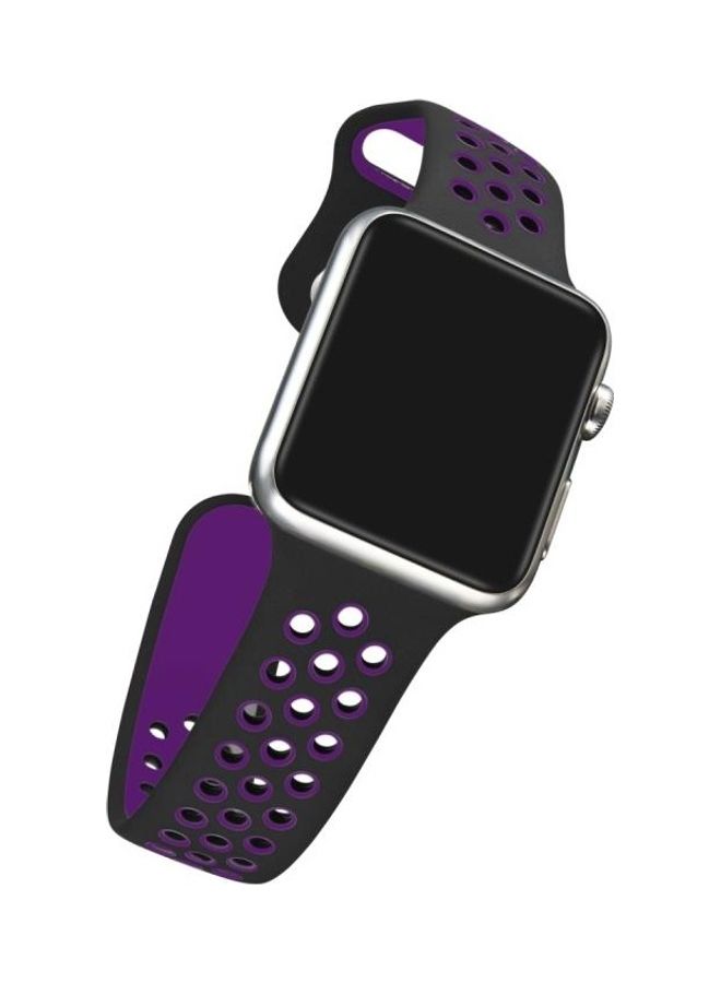 BGM Replacement Watchband for Apple Watch Series 1/2/3/4/5/6/SE 40mm/38mm Black/Purple - Image 3