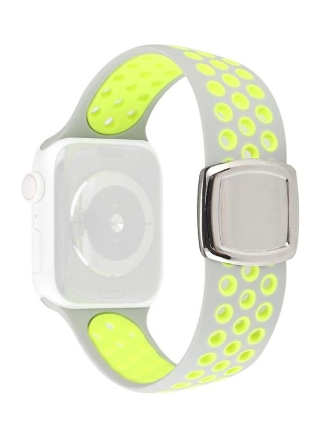 BGM Replacement Strap Watchband For Apple Watch Series 6/SE/5/4/3/2/1  42 - 44mm Grey/Yellow - Image 1