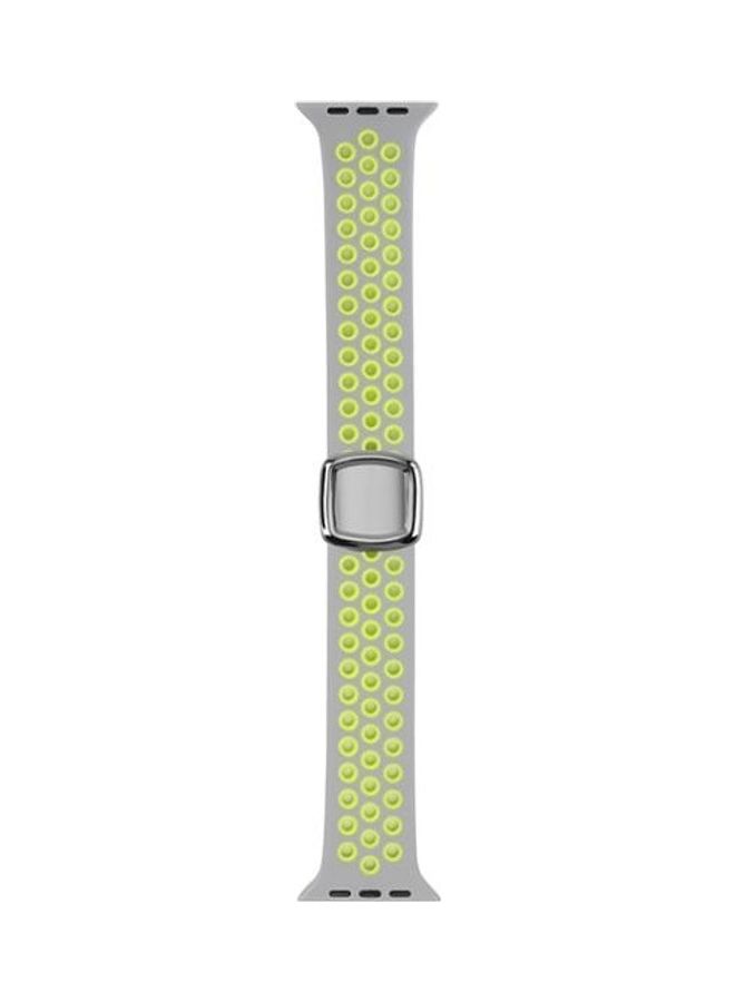 BGM Replacement Strap Watchband For Apple Watch Series 6/SE/5/4/3/2/1  42 - 44mm Grey/Yellow - Image 2