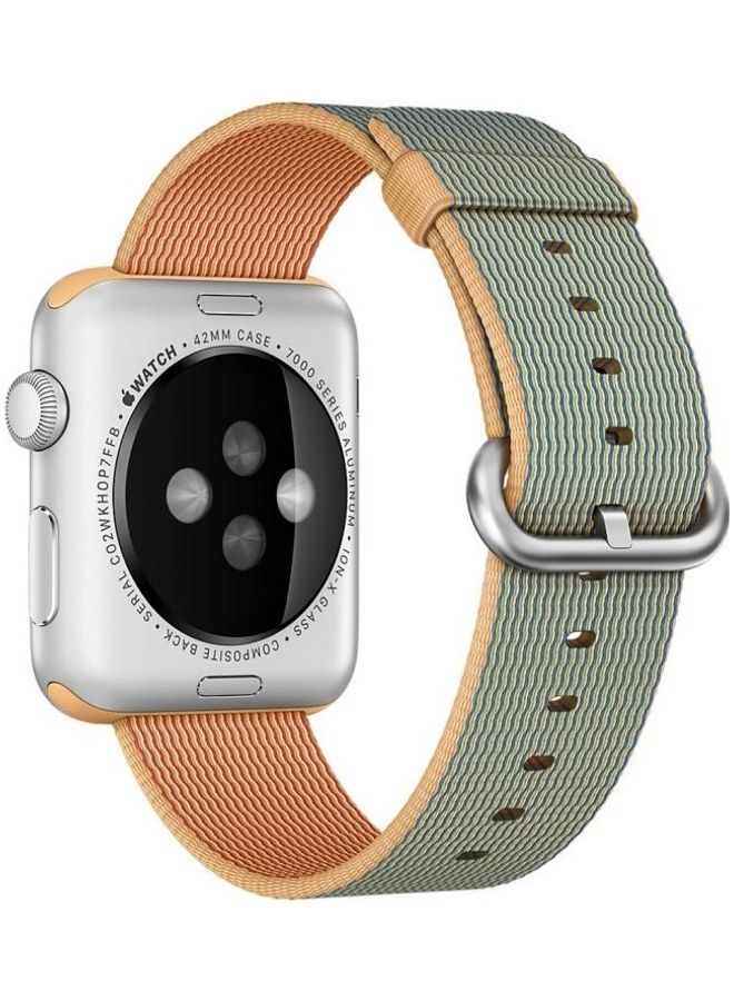 BGM Replacement Strap Watchband For Apple Watch Series 6/SE/5/4/3/2/1  42 - 44mm Gold/Royal Blue - Image 1