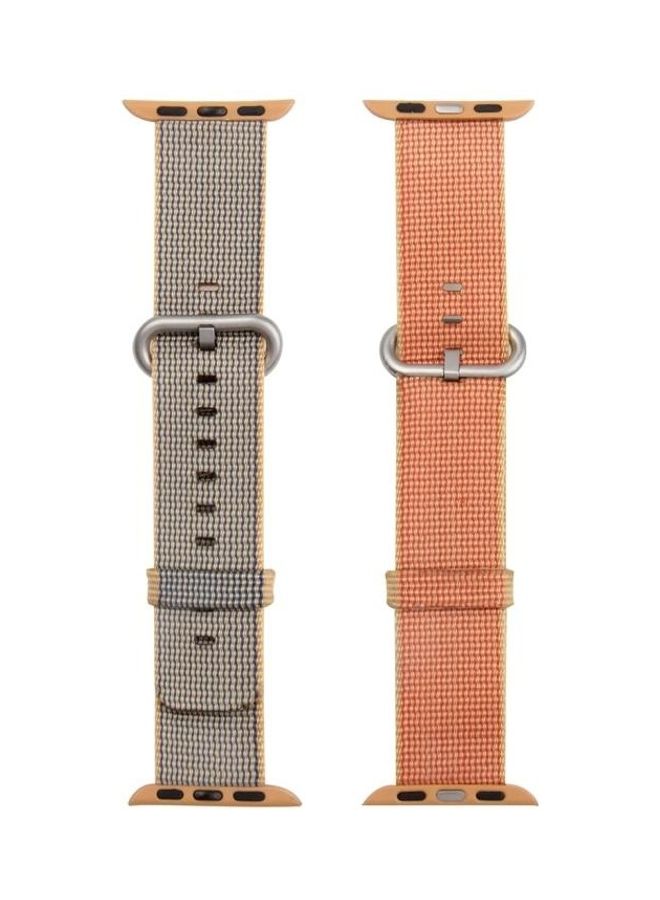 BGM Replacement Strap Watchband For Apple Watch Series 6/SE/5/4/3/2/1  42 - 44mm Gold/Royal Blue - Image 3