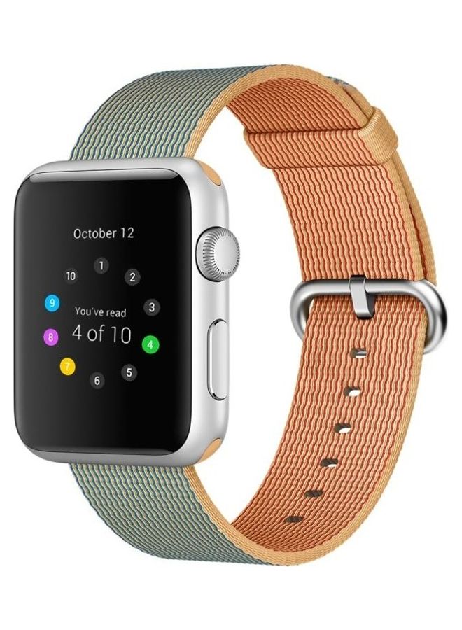 BGM Replacement Strap Watchband For Apple Watch Series 6/SE/5/4/3/2/1  42 - 44mm Gold/Royal Blue - Image 4