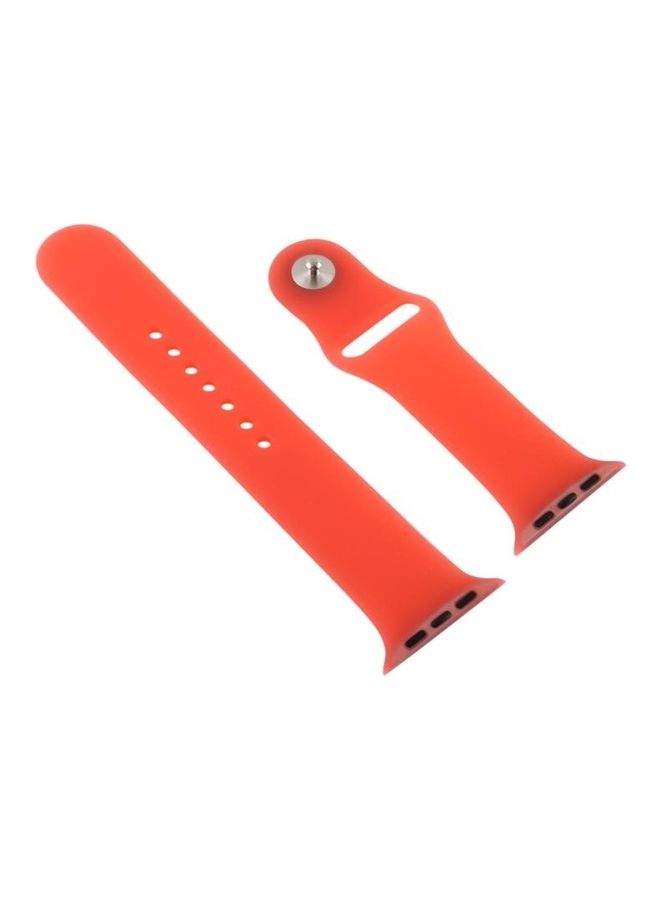 BGM Silicone Wrist Strap For Apple Watch Series 5/4 44mm And 3/2/1 42mm Red - Image 2