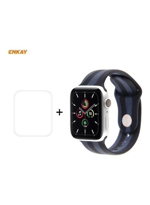 Replacement Strap With Screen Protector For Apple Watch Series 6/SE/5/4 40mm Black/Grey