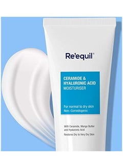 RE' EQUIL Ceramide & Hyaluronic Acid Moisturiser For Normal to Dry Skin -100 g White/Blue 100ml  - Image 2