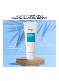 RE' EQUIL Ceramide & Hyaluronic Acid Moisturiser For Normal to Dry Skin -100 g White/Blue 100ml  - Image 3