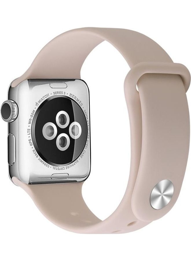 بي جي إم سوار بديل مناسب لساعة أبل سيريس متوافق مع 6/SE/5/4 مقاس 44 مم و متوافق مع 3/2/1 مقاس 42 مم وردي رملي - Image 4