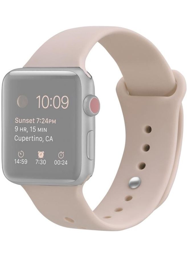 بي جي إم سوار بديل مناسب لساعة أبل سيريس متوافق مع 6/SE/5/4 مقاس 44 مم و متوافق مع 3/2/1 مقاس 42 مم وردي رملي - Image 1