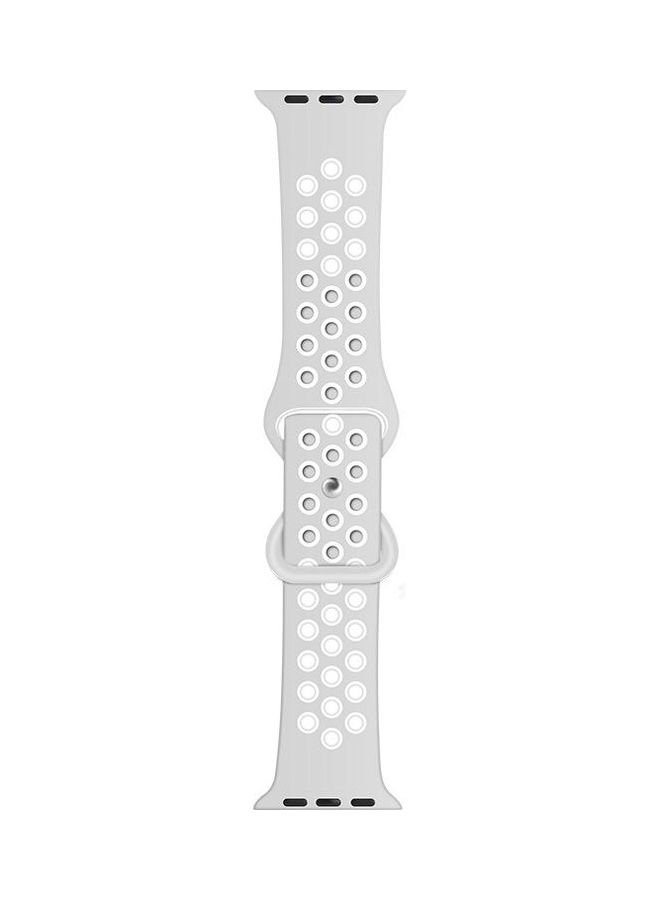 BGM Replacement Strap Watchband For Apple Watch Series 6/SE/5/4/3/2/1  42 - 44mm Grey/White - Image 1