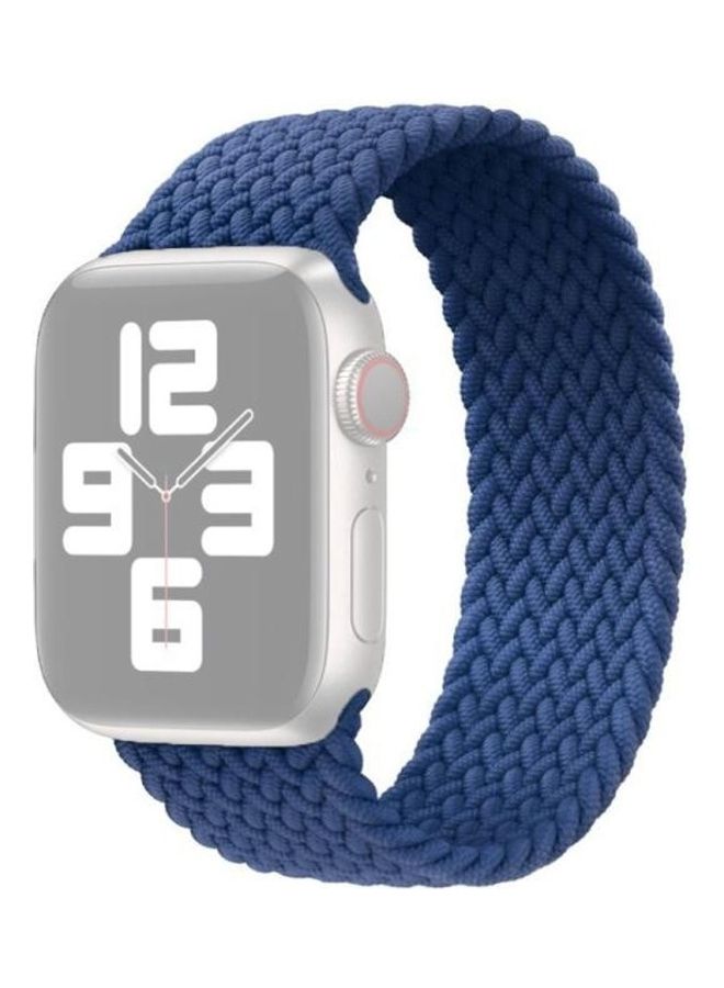 BGM Nylon Single-turn Braided Watchband For Apple Watch Series 6/SE/5/4 44mm - 3/2/1 42mm Blue - Image 1