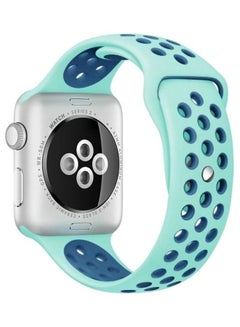 Sport Silicone Watchband Standard Edition For Apple Watch Series 6/SE/5/4 44mm - 3/2/1 42mm Green/Blue