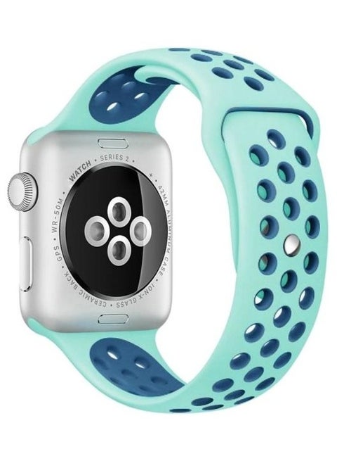 Sport Silicone Watchband Standard Edition For Apple Watch Series 6/SE/5/4 44mm - 3/2/1 42mm Green/Blue