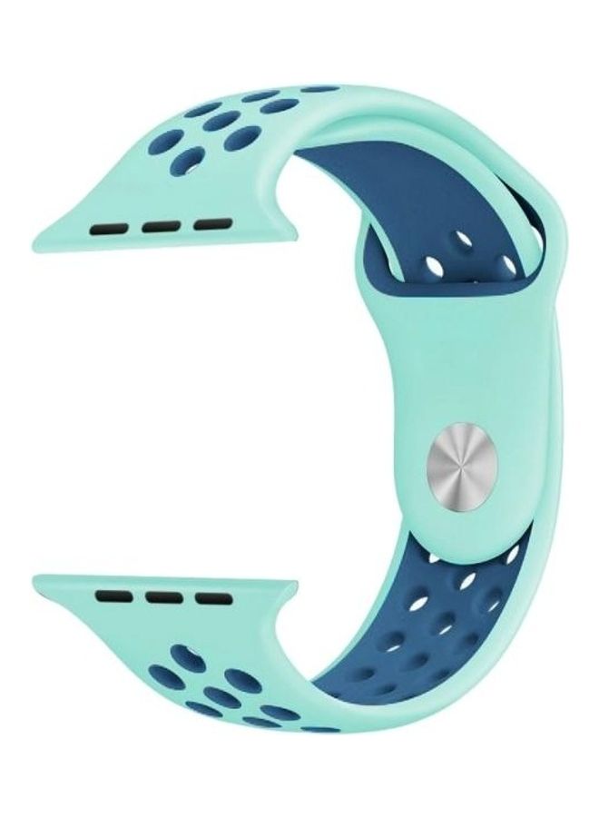 BGM - Sport Silicone Watchband Standard Edition For Apple Watch Series 6/SE/5/4 44mm - 3/2/1 42mm Green/Blue - Image 1