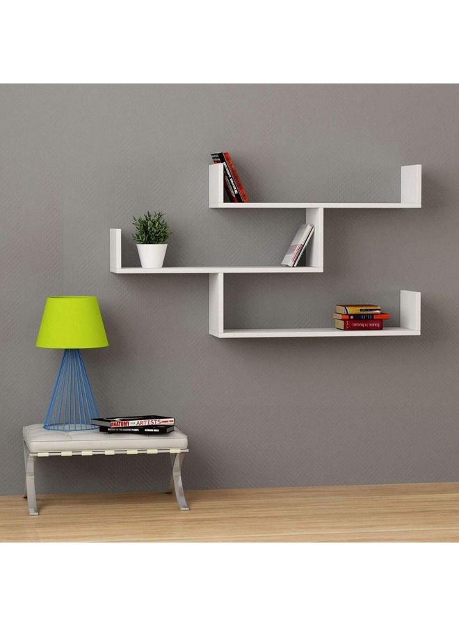 مودرن هوم رفوف معلقة تثبت على الحائط من 3 قطع أبيض  - Image 2