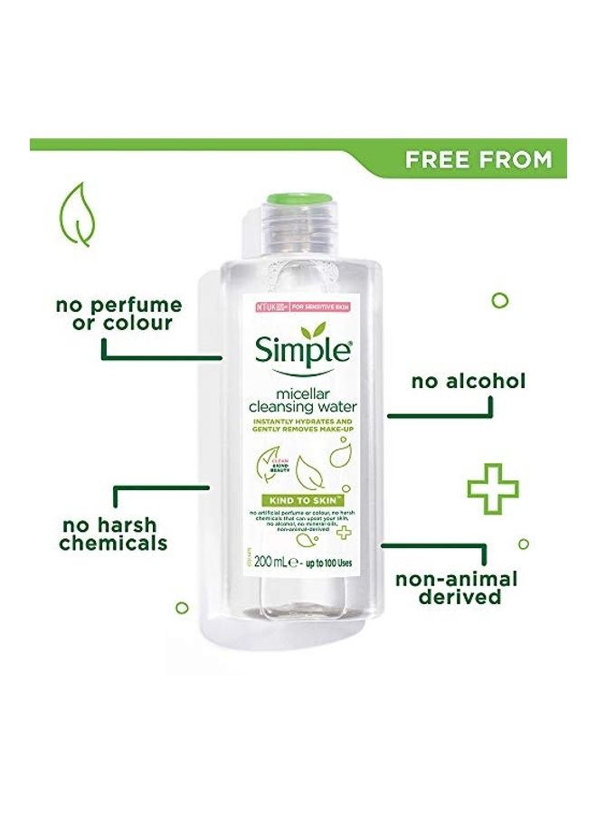 simple Cleansing Micellar Water For Sensitive Skin Clear 200ml - Image 4
