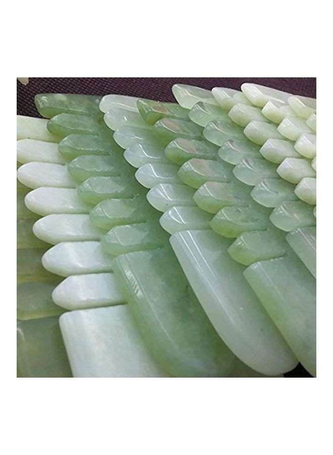 Bhbuy Natural Jade Stone Gua Sha Face Massage Hair Comb Green - Image 4