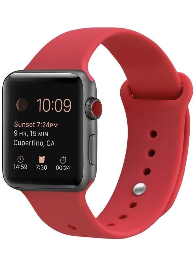 BGM Silicone Replacement Strap Watchband Red - Image 3