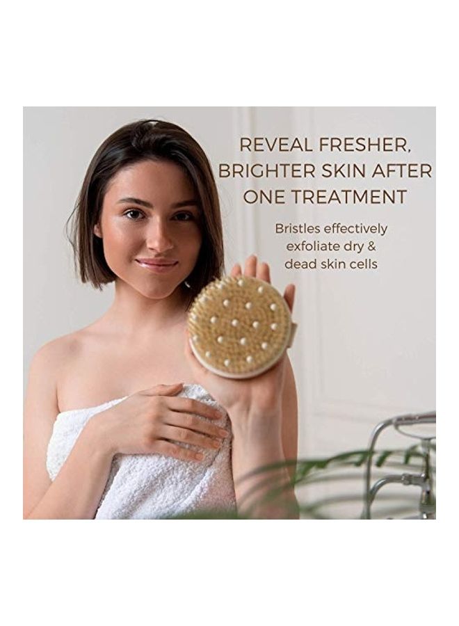 rosena Dry Brushing Body Brush - Best for Exfoliating Dry Skin Yellow/White 1.4X4.3X4.3inch - Image 2