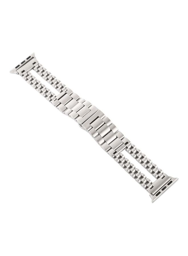 BGM Stainless Steel Replacement Strap For Apple Watch Series 6/SE/5/4 40mm And 3/2/1 38mm Silver - Image 2