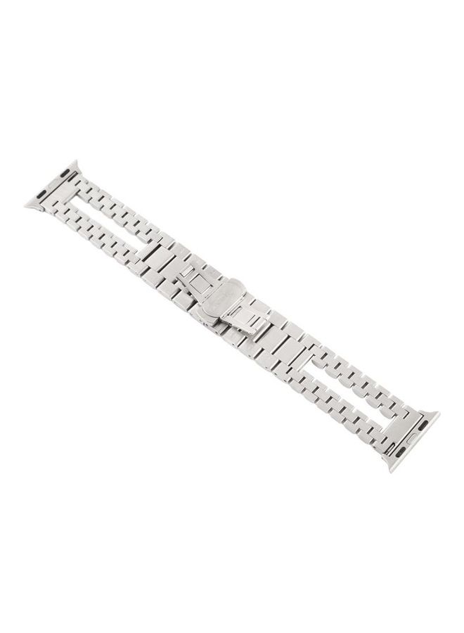 BGM Stainless Steel Replacement Strap For Apple Watch Series 6/SE/5/4 40mm And 3/2/1 38mm Silver - Image 3