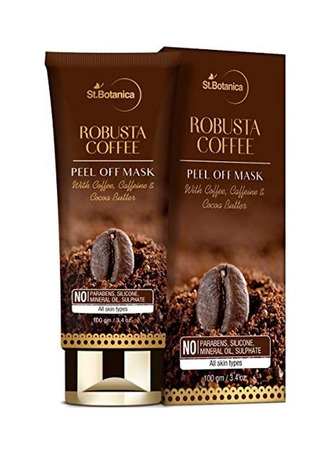 Robusta Coffee Peel Off Mask with Coffee, Caffeine And Cocoa Butter Brown 100ml - v1629137317/N50140079A_1