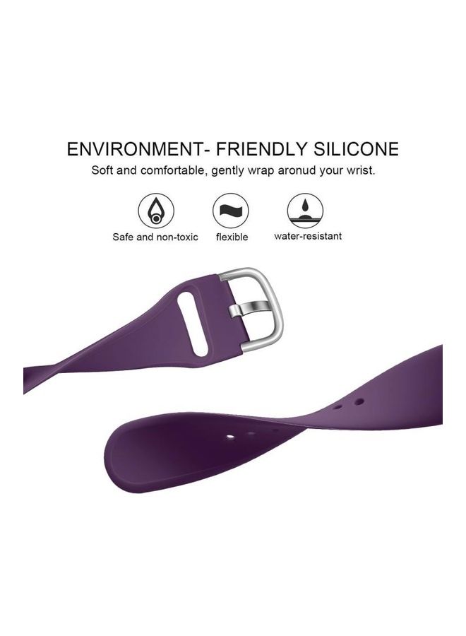 BGM Silicone Replacement Wrist Watchband with Metal Buckle For Apple Watch Series 6/SE/5/4 40mm - 3/2/1 38mm Dark Purple - Image 3